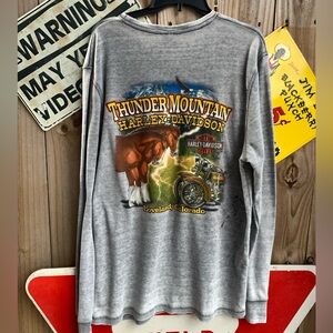 Vintage Y2K Harley Davidson termal Long sleeves Shirt thunder mountain CO. XL